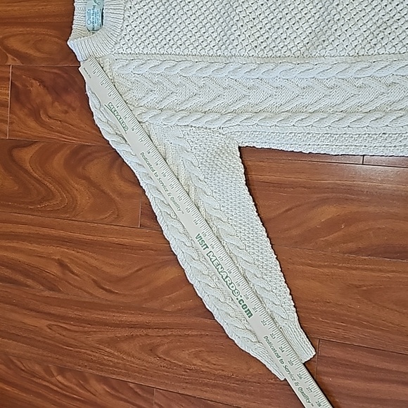 Quills Woolen Market 70's Vintage Fisherman's Sweater Off White - Picture 3 of 6